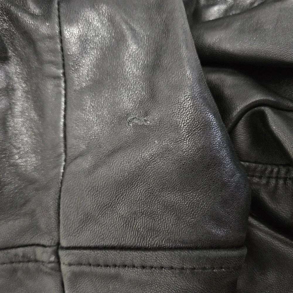 Vtg Casual Corner Leather Jacket Women’s Buttery Soft Sz M Zip Black Lined - Picture 11 of 11